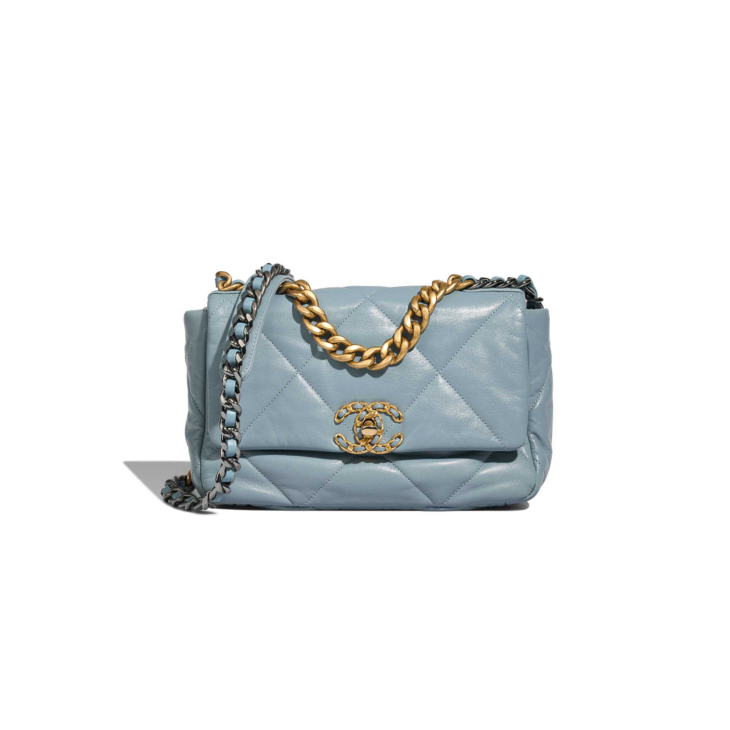 CHANEL 19 FLAP BAG LAMB LIGHT BLUE AS1160 (26*16*9cm)